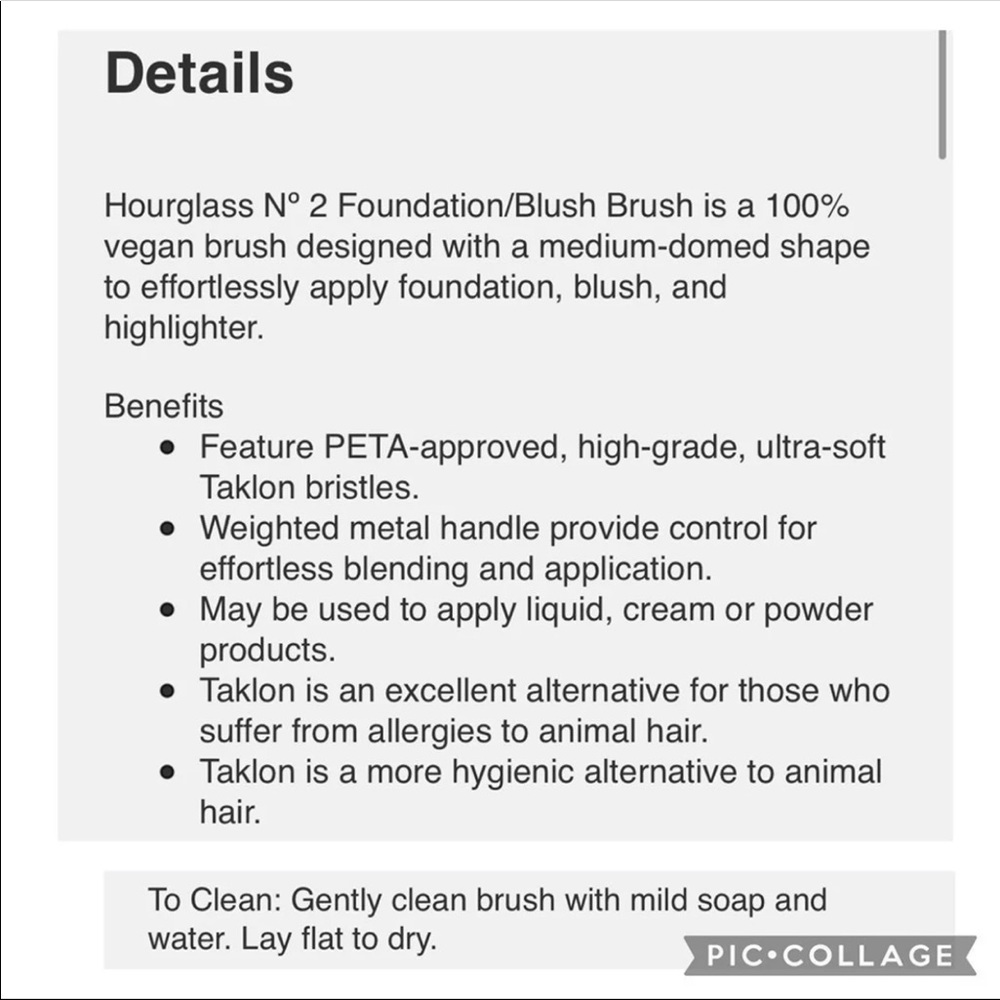HOURGLASS No. 2 Foundation / Blush Brush  ~NEW~  No Box - Picture 3 of 4